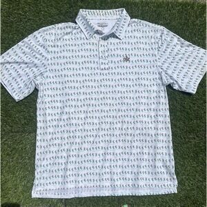 Straight Down Performance Men's Polo, Hula Girls, Aloha Is Calling, Size XL